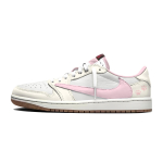 Travis Scott x Jordan Air Jordan 1 Beež Roosa Travis Scott X AJ1 Madalad Vintage Korvpallijalatsid Unisex Roosa Beež DZ4137-700(Team1868-) 35.5