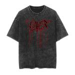 Thrash Metal B&auml;nd SLAYER Graafiline Tr&uuml;kk Vintage Pesuga T-s&auml;rk Mehed Naised Retro Mood Streetwear Yk Top Harajuku &Uuml;le suurusega T-s&auml;rgid M black