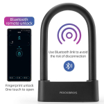 ROCKBROS Jalgratta nutikas lukk Bluetooth S&otilde;rmej&auml;lje avamine Veekindel K&otilde;rgtugev terassulam Vargusvastane U-lukk Jalgratta tarvikud 818 Smart lock black