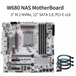 W680 LGA1700 NAS Emaplaat 12.&ndash;14. p&otilde;lvkonna Intel Core DDR5 PCIe 5.0 12&times;SATA 3.0 3&times;M.2 NVMe K&otilde;ik-&uuml;hes NAS-serveri t&ouml;&ouml;jaam DIY-huvilistele