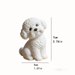 3D-prinditud armas karukoera kujuke Elutruu lokkis karvaga Bichon Frise kuju Koera kaunistus kodu kontori laua kaunistuseks Kujuke kingitus (as the picture,3pcs) white