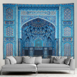 Maroko Arhitektuuriline Vaip Retro Islami Geomeetriline Muster Seinale Riputatav Boheemlaslik Elutuba Magamistuba Kodu Seina Kaunistus Seinamaal W200xH180cm