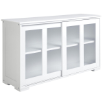 Kaasaegne k&ouml;&ouml;gikapp abim&ouml;&ouml;bel 2 liugklaasukse ja reguleeritava riiuliga 107x33x62,5 cm Valge 107 x 33 x 62.5 cm