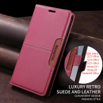 Nahast klapp&uuml;mbris Samsung Galaxy S26 S25 S24 S23 FE S22 S21 S20 Plus Note20 Ultra A17 A37 A16 A36 A56 A26 jaoks Rahakott Telefonikate Galaxy S25 or S24 pink