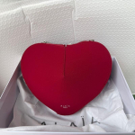 Ai love bag LECOEUR nahast &otilde;la-kaenla-messenger kott k&otilde;rge tekstuuriga kolmem&otilde;&otilde;tmeline s&uuml;damikott red
