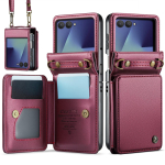 Samsung Galaxy Z Flip 7 &uuml;mbris RFID-blokeeriva rahakotiga Nahkkate kaardihoidjaga Magnetiline klapp Eemaldatav randmepael For Galaxy Z Flip 7 must