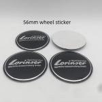 4 tk 56 mm 75 mm Lorinser logo Auto embleem Ratta rummu keskmise katte m&auml;rk Kattekleebised Stiilitarvikud 56mm sticker white