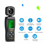 SMART SENSOR Mini Anemometer LCD digitaalne tuulekiiruse m&otilde;&otilde;tja &otilde;hu kiiruse temperatuuri m&otilde;&otilde;tmine must