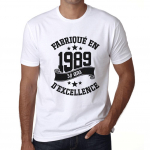 ULTRABASIC &ndash; Fabrique en 1989, 30 Ans d etre Genial Unisex T-s&auml;rk XS valge suitsuv&auml;rv