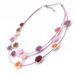 NOA [I5330] - Collier Cr&eacute;ateur 'Coloriage' rose rouge punane