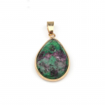 Looduslikust kivist ripats, tilgakujuline ahhaat/rooskvarts/tiigrisilm aksessuaaride kaelakeede ehete valmistamiseks 3,5*2,4*0,7 cm 20x25mm roheline/punane