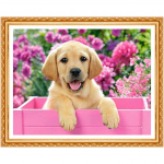 Teemantmaaling Loomade &uuml;mmargune kristall t&auml;is isetehtud teemantlillede ja koerte n&auml;put&ouml;&ouml; kodukaunistused 20X30CM