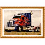 5D isetegemise teemantmaal  Suur veoauto  tikandid t&auml;is&uuml;mmarguse teemantristpistega kividest dekoratiivkingitus 20X30CM