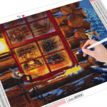 DIY Teemantmaaling J&otilde;ululind Teemanttikandid Talvine Mosaiik Ristpistes Loom K&auml;sit&ouml;&ouml; K&auml;sitsi valmistatud kingitus Full Round (20X30CM)