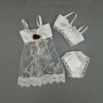 Valge seksikas moe pidžaama pesu &Ouml;&ouml;riided pitsist &ouml;&ouml;kleit + rinnahoidja + aluspesu riided Barbie nuku r&otilde;ivaste jaoks valge