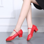 Naiste pehme tallaga tantsukingad keskmise kontsaga Mary Jane kingad 38