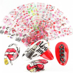 10 lehte Love Lips Heart Nail Art Transfer Foil Kleebis Starry AB paberpakendid