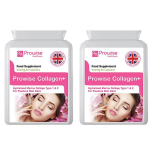 Mere kollageen t&uuml;&uuml;p 1 ja t&uuml;&uuml;p 2 1200mg - 60 kapslit | &Uuml;hendkuningriik Tootja Prowise Healthcare Pack of 2