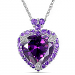 BELLA BOX Luksuslikud s&uuml;dameripatsiga kaelakeed naistele lillad mood pulmaehted roosa pitsiv&auml;rv