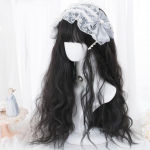 Lolita naisteparukas, pikad lokkis juuksed Halloweeni parukas Wave Blue parukas tukkidega Cosplay s&uuml;nteetilised juuksed kuumakindlast kiust LUPU 60CM