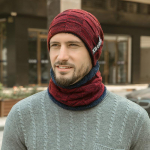 Meeste talvine soe fliisist matkam&uuml;ts Beanie Baggy villane suusam&uuml;ts + sall tuulekindlad m&uuml;tsid kiri kootud m&uuml;tsid