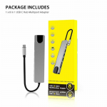 8-&uuml;hes Multiport Type C to USB-C 4K HDMI Adapter USB 3.0 kaabli jaotur Macbooki jaoks