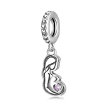 Ema ja beebi raseda ema ripats 925 Sterling h&otilde;be rant ehete valmistamiseks Fit DIY Original naiste k&auml;ev&otilde;ru Emadep&auml;eva kingitus