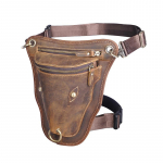Ehtsast kvaliteetsest nahast meeste disainiga vabaaja reisisaatja Cross-body sling kott Moodne Fanny v&ouml;&ouml;rihma komplekt jalakott tumepruun v&auml;rv