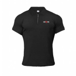 Muscleguysi moe Euroopa ja Ameerika stiilis t&otilde;mblukuga polo T-s&auml;rk Meeste puuvillased &otilde;hukesed polo s&auml;rgid l&uuml;hikeste varrukatega Fitness Slim polo T-s&auml;rk M must
