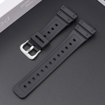 16 mm silikoonist kellarihm Casio jaoks DW-6900/GW-M5610/DW-5600E Pehme TPU v&auml;rviline kellarihm must randmepaela asendusk&auml;ev&otilde;ru Silver Buckle must