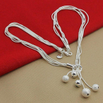 925 Sterling h&otilde;bedane viie ussiketi kaelakee 45cm
