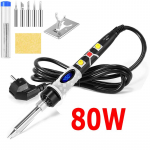 Elektriline jootekolb pliiatsi t&ouml;&ouml;riistakomplekt 80W 110V 220V keevitusjoodetraadi komplekt LCD digitaalne 220V - AU Plug