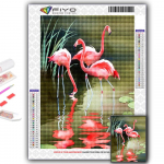 5D teemantmaal T&auml;ielik teemant loom Flamingo Teemantmaal K&auml;sitsi valmistatud Teemantmosaiikmaal Kodukaunistus Full Round 20X30CM