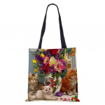 Naiste l&otilde;uendist &otilde;lakott Cartoon Cat Harajuku 2022 Eco Taaskasutatud Suure mahutavusega vabaaja k&auml;ekott Ostlemiseks Reisikott Raamatute kott