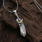 S925 Sterling h&otilde;bedast ehted Retro Tai h&otilde;bedast Takahashi Goro Lihtne Eagle Feather Meeste ja naiste kampsun ripats