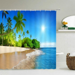 3d Rannamaastik Du&scaron;ikardinad Meri Ookean Vahemere Vannitoa kardin Veekindel riidest kaunistus 180*240cm Vannikardin 150x180cm