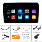 REAKOSOUND Android 11 autoraadio 1 Din 10 tolline p&ouml;&ouml;ratav 360 CarPlay GPS-m&auml;ngija video multimeediumipleieri juhtimine 4-tuumalise universaalse autostereo jaoks 360C DVR