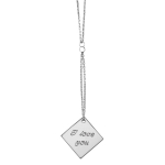 Les Tr&eacute;sors De Lily [R4925] &ndash; k&auml;sit&ouml;&ouml;na valmistatud h&otilde;bedane kaelakee &bdquo;I Love You&rdquo; h&otilde;bedane (roodiumiga kaetud) - 65x24mm h&otilde;be