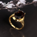 Klassikaline lihtsa disainiga suitsukvarts s&otilde;rmus 925 h&otilde;bekollane looduslikud kalliskivid naiste peened ehted igap&auml;evaseks kandmiseks us ring size 9#