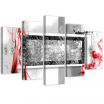 Viieosalise pildiga l&otilde;uenditr&uuml;kk Abstraction Beige Red 100x70 punane