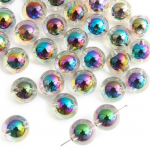 Akr&uuml;&uuml;lhelmed l&auml;bipaistvad musta v&auml;rviga kaetud v&auml;rvilised helmed keskmine rant kaelakee k&auml;ev&otilde;ru k&otilde;rvar&otilde;nga ehete valmistamiseks 12mm 4pcs must