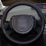 DIY must kantavad kunstnahast autotarvikud rooliratta kate Citroen C4 Picasso 2007 2008 2009 2010 2011 2012 jaoks Black Thread