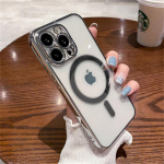 Moodne l&auml;bipaistev magnetiline juhtmevaba laadimis&uuml;mbris Magsafe'i jaoks iPhone 14 Plus 13 12 11 Pro Max Plating pehme silikoonkate jaoks For iPhone 11 Pro puhas