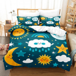 Laste voodipesukomplekt Multifilmi mustriga tekikott ja padjap&uuml;&uuml;r 2/3 armas prinditud t&auml;issuuruses pehme kodukaunistus Baby 100x135cm