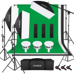 Andoer Stuudiofotograafia valgustuskomplekt Softboxi valgustite komplekt, mis sisaldab 85 W 2800K-5700K kahev&auml;rvilist EU Plug