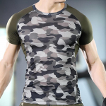 Meeste Camo Quick Dry Sukkp&uuml;ksid &Otilde;ues Treening Jooksmine Korvpall Sport T-s&auml;rk Fitness Riietus XXXL