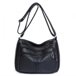 Kvaliteetsed naiste pehmest nahast Crossbody kotid Luksuslikud disaineri moe k&auml;ekotid naistele Lihtne klassikaline kaubam&auml;rk naiste kotikott must