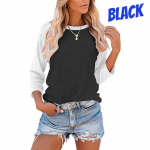 3D Prinditud Roosad Ts&auml;rgid Naiste Topid Pikkade varrukatega O-kaelusega Pullover Naiste T-s&auml;rgid Naiste T-s&auml;rk XS must