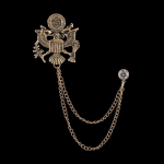 Kotkakujuline pross Retro Punk Meeste Mood Peen Loomamuster &Uuml;likond S&auml;rk Denim Krae Tutt Kett Prossid Ehted Aksessuaarid Kingitused kuld