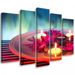 Viieosalise pildiga l&otilde;uenditr&uuml;kk Zen Flowers Candle Wellness 100x70 lilla